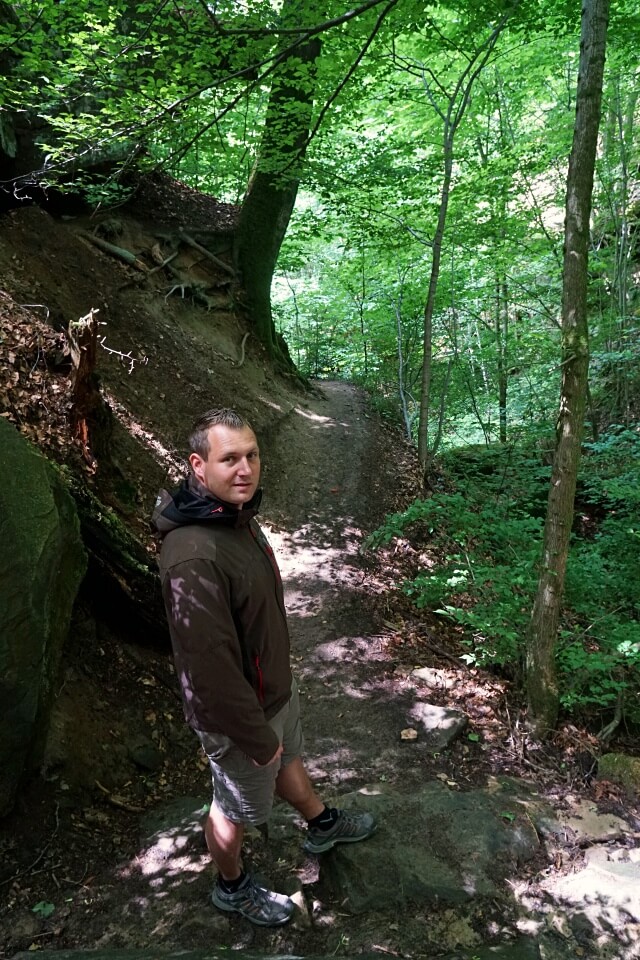 Marco beim Abstieg in die Bodenbachschlucht