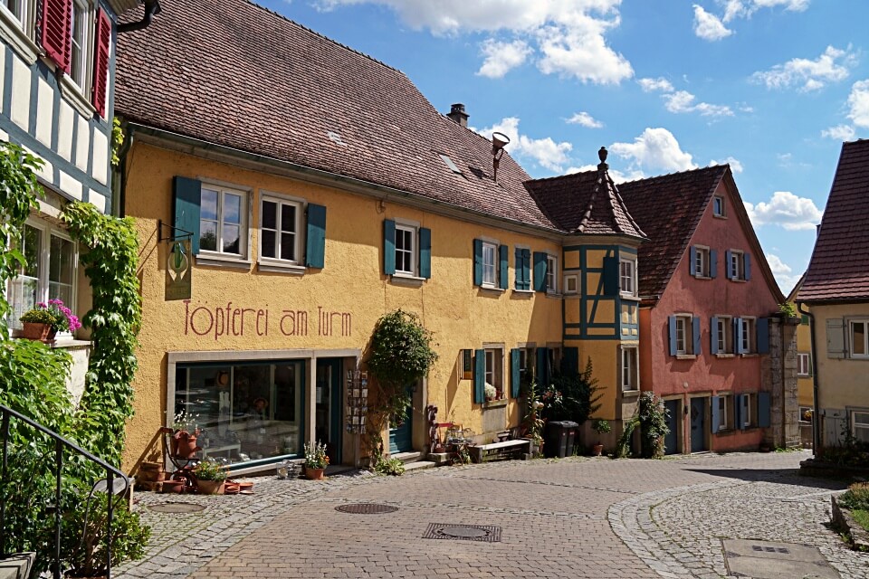 Gasse in Kirchberg an der Jagst in Hohenlohe