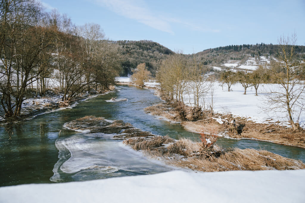 Blick auf die Jagst in Oberregenbach