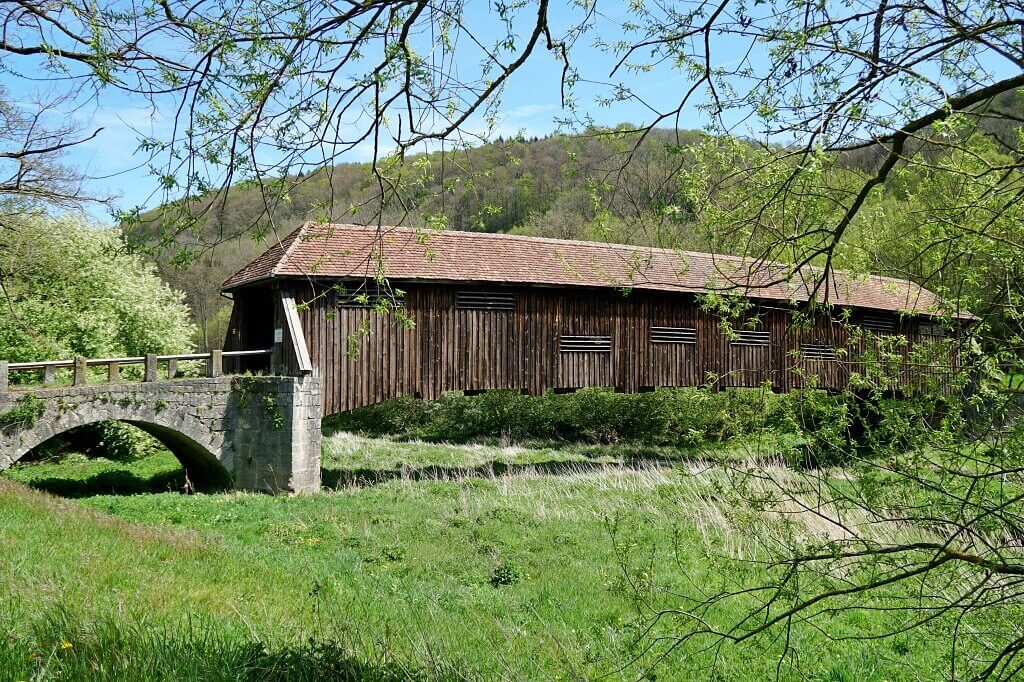 Die Archenbruecke ueber die Jagst in Unterregenbach