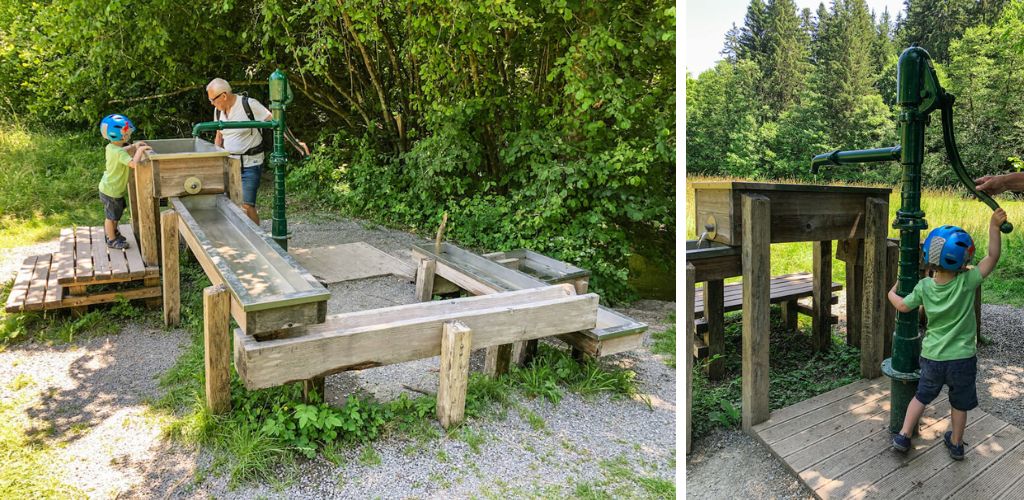 Wasserpumpe am Bach auf dem Fuxi Pfad in Mainhardt