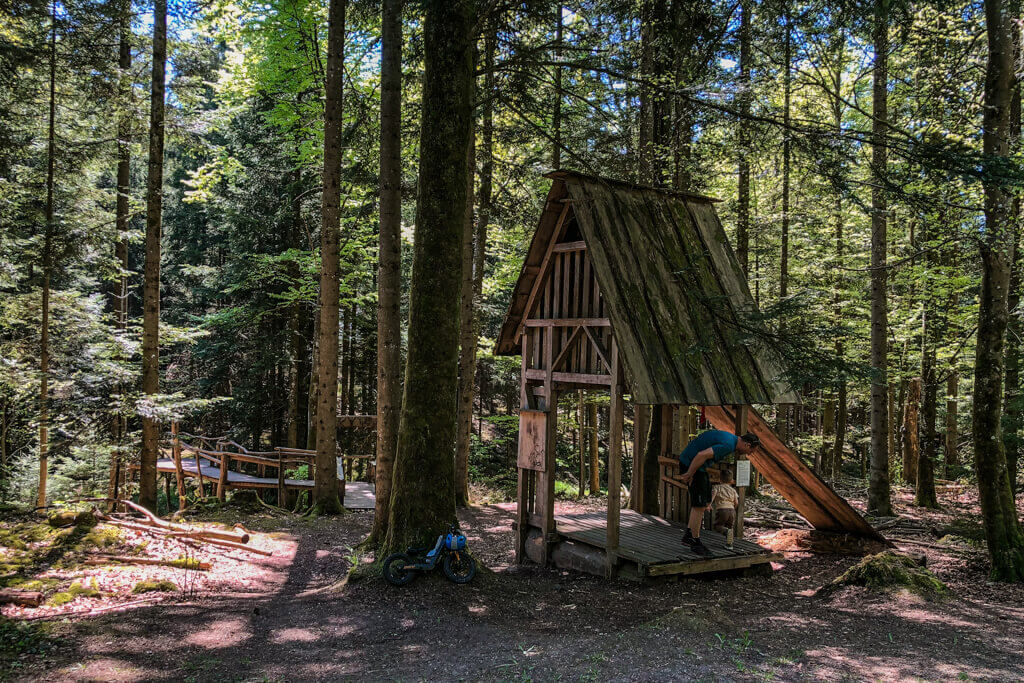 Skywalk und Kletterturm auf dem Erlebnispfad Gschwend 
