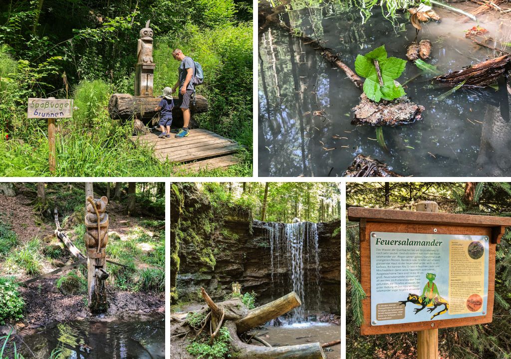 Erlebnisstationen und Brunnen auf dem Brunnelesweg in Murrhardt